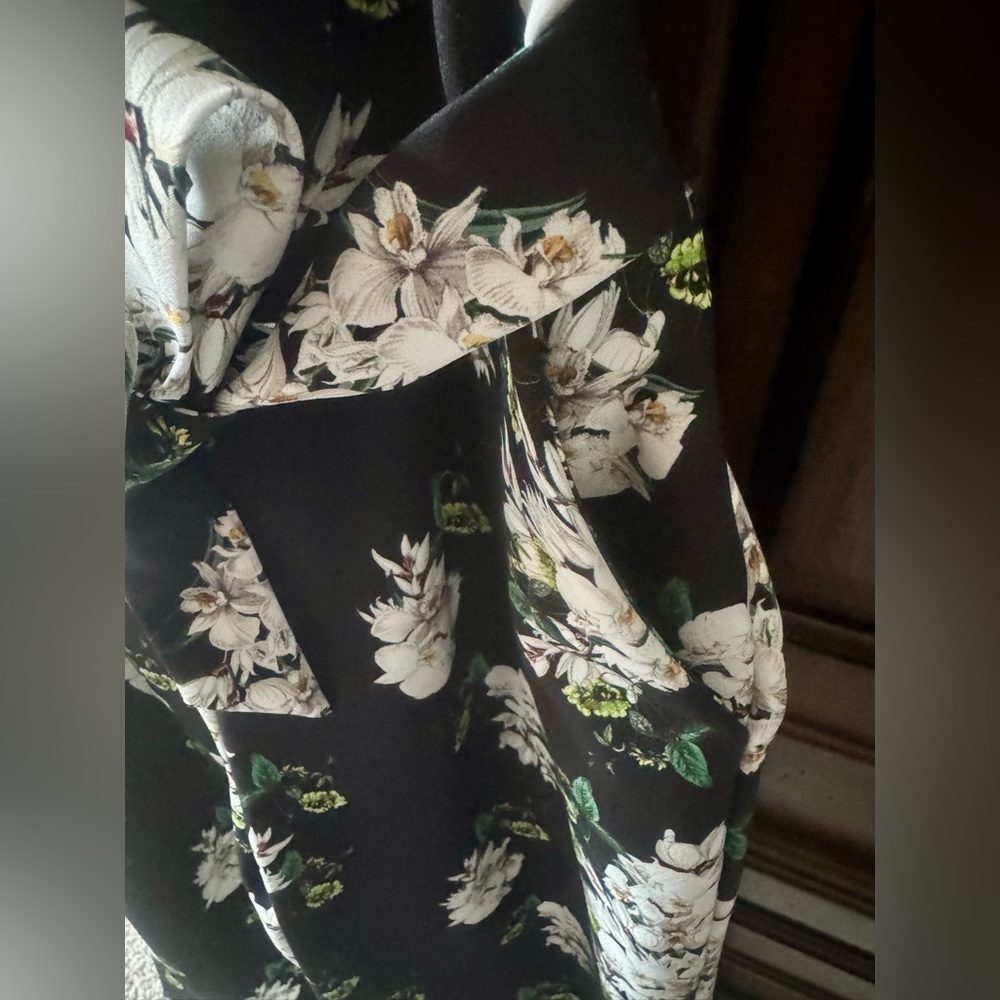 GB Girls Black Floral Tie Waist Ruffle Sleeve Wide Leg Jumpsuit 12 EUC - Picture 10 of 11